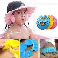 New Baby Shower Cap with Ear Protection Bath Caps Adjustable Soft Shampoo Bathing Hat for Kids
