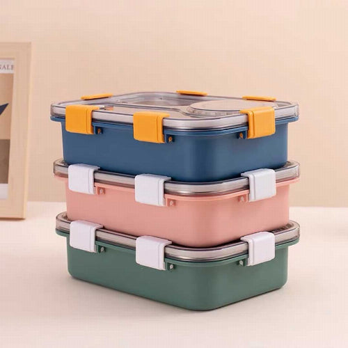 Stainless Steel Insulated Bento Lunch Box with 3 Compartments