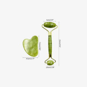 Facial Beauty - Pack Of Jade Face Roller & Gua Sha