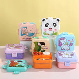Stainless Steel Leak-Proof Lunch Box with Sauce Bowl – Available in Panda, Parrot, Unicorn, and Mermaid Characters