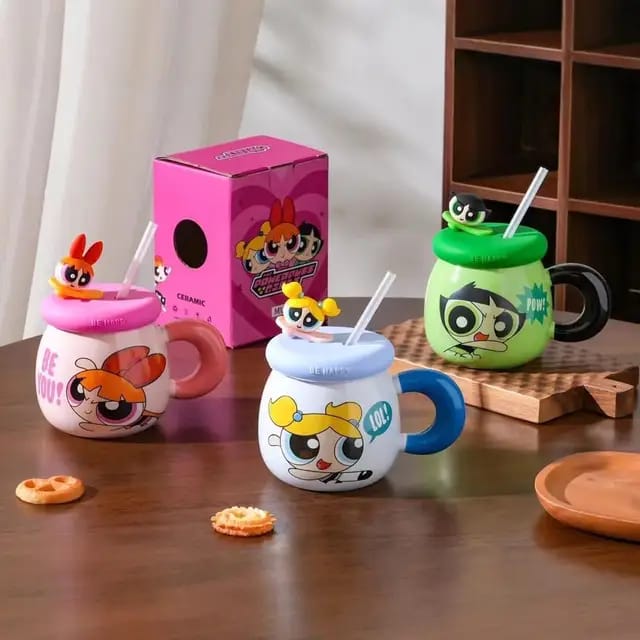 Ceramic Drink Cup with Handle Lid – Perfect for Coffee, Milk, and More | Apna Bazaar Lahore
