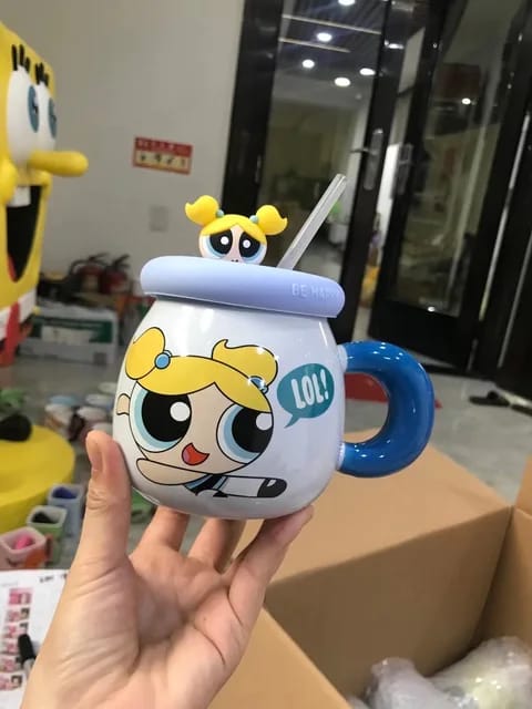 Ceramic Drink Cup with Handle Lid – Perfect for Coffee, Milk, and More | Apna Bazaar Lahore