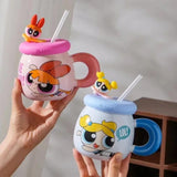 Ceramic Drink Cup with Handle Lid – Perfect for Coffee, Milk, and More | Apna Bazaar Lahore