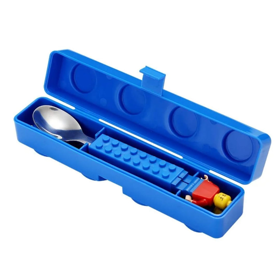 Hot Selling LEGO-Inspired Stainless Steel Cutlery Set – Fun Cartoon Kids Tableware Spoon & Fork
