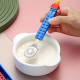 Hot Selling LEGO-Inspired Stainless Steel Cutlery Set – Fun Cartoon Kids Tableware Spoon & Fork