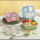 Premium 3-Compartment Stainless Steel Lunch Box with Sauce Bowl & Steel Cutlery – Leakproof & BPA-Free