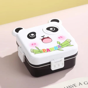 Stainless Steel Leak-Proof Lunch Box with Sauce Bowl – Available in Panda, Parrot, Unicorn, and Mermaid Characters