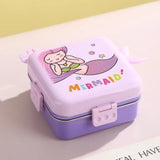 Stainless Steel Leak-Proof Lunch Box with Sauce Bowl – Available in Panda, Parrot, Unicorn, and Mermaid Characters