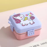 Stainless Steel Leak-Proof Lunch Box with Sauce Bowl – Available in Panda, Parrot, Unicorn, and Mermaid Characters